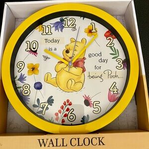 Disney Winnie The Pooh Clock Office Home Wall Decor 10 Inches NEW!